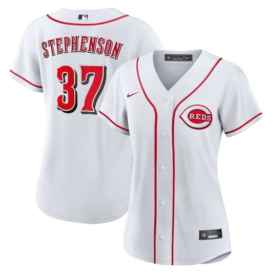Cincinnati Reds Tyler Stephenson Nike Women's Home Replica Jersey - White MLB Team Jersey Baseball Fan Apparel