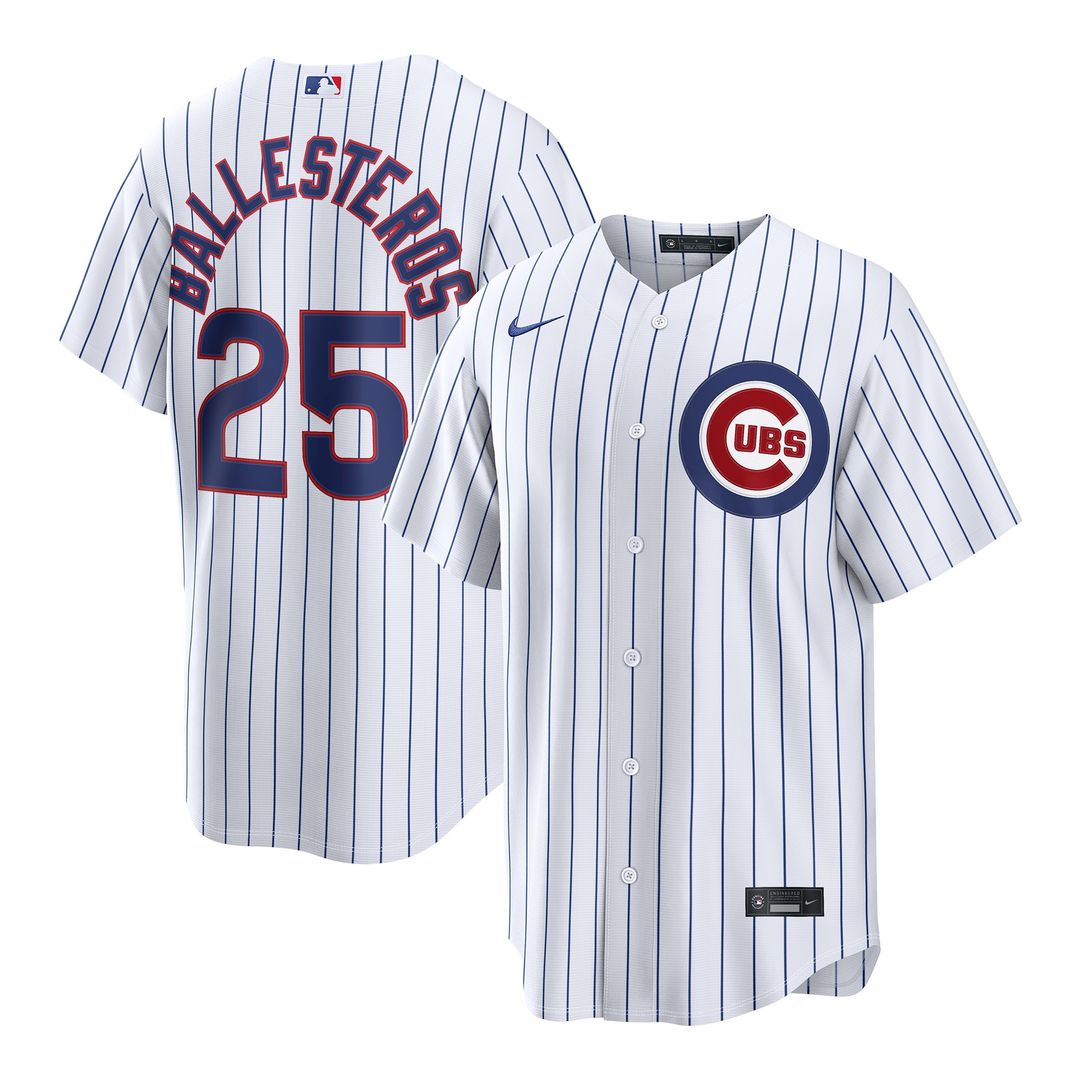 Chicago Cubs Moisés Ballesteros Nike Home Replica Jersey - White MLB Team Jersey Baseball Fan Apparel