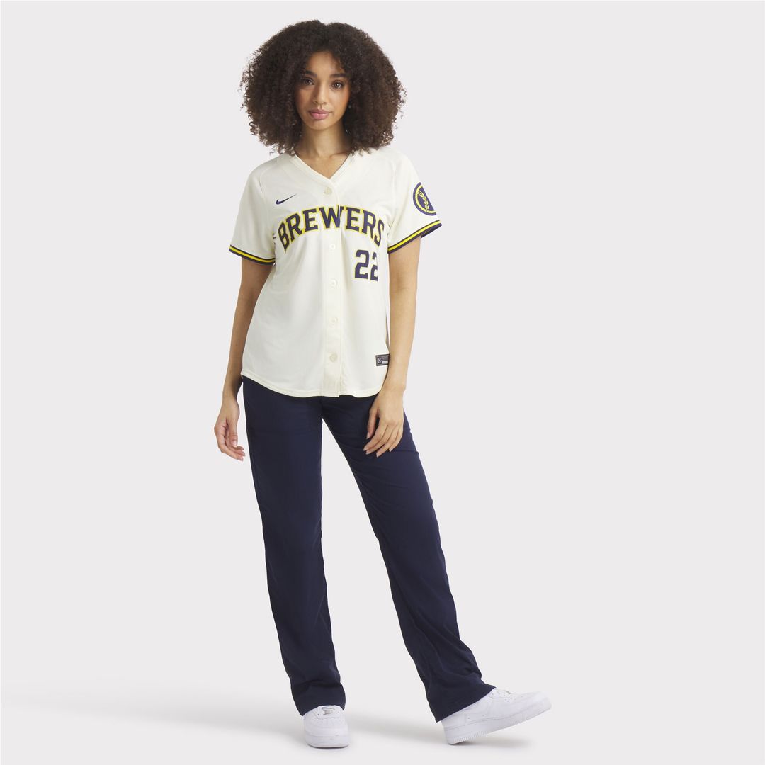 Milwaukee Brewers Christian Yelich Nike Women's Home Limited Player Jersey - Cream MLB Team Jersey Baseball Fan Apparel