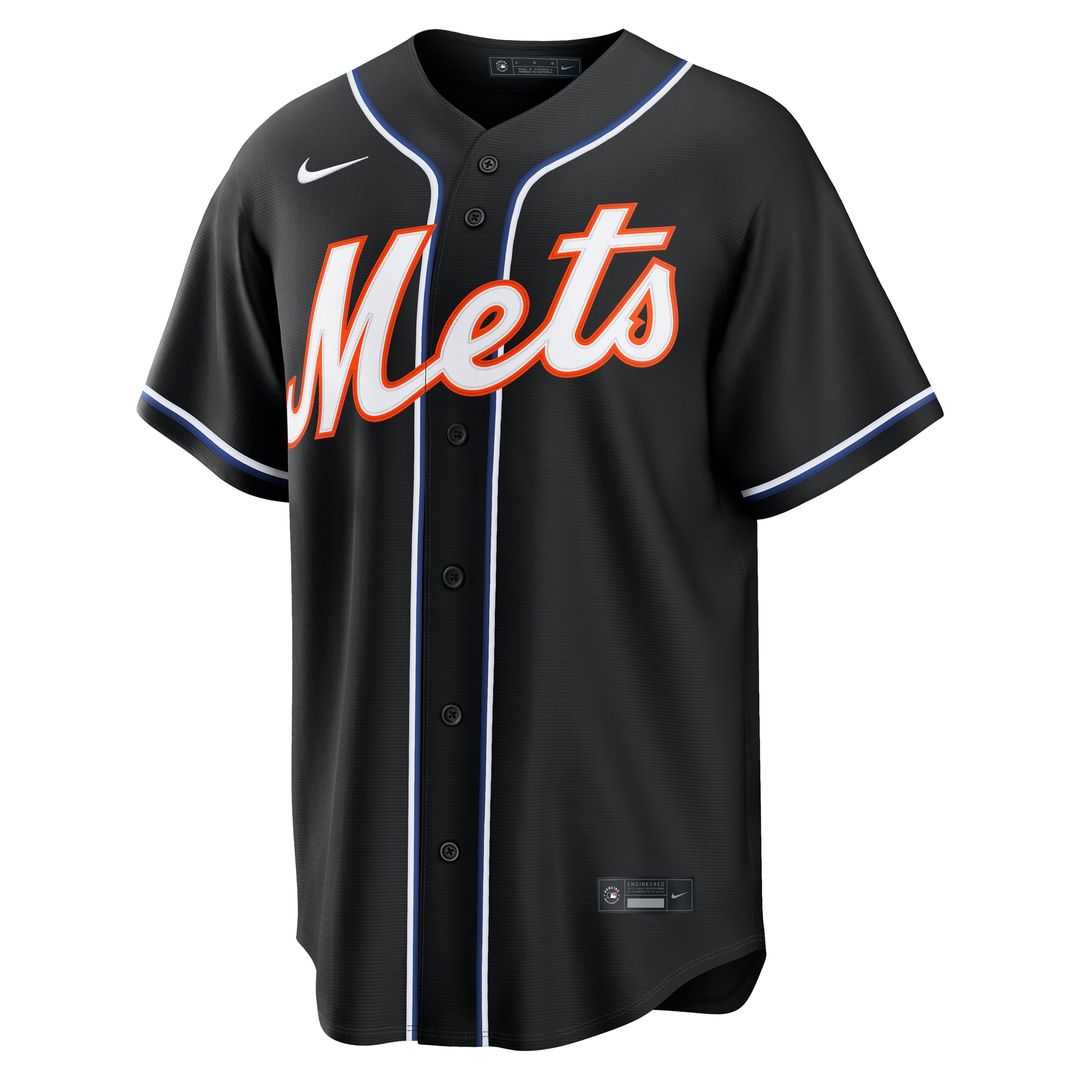 New York Mets Francisco Lindor Nike Fashion Replica Black Out Jersey MLB Team Jersey Baseball Fan Apparel