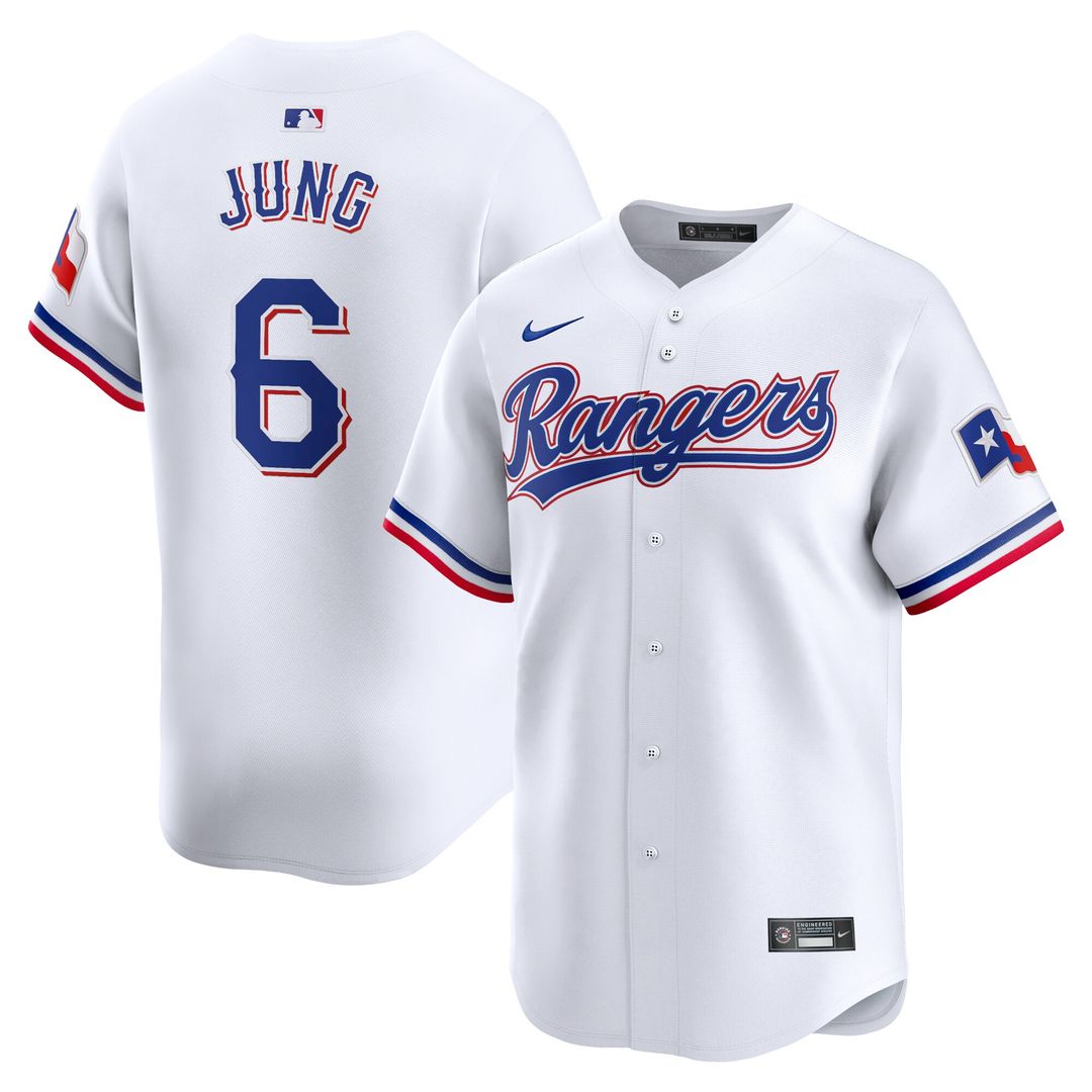 Texas Rangers Josh Jung Nike Home Limited Player Jersey - White MLB Team Jersey Baseball Fan Apparel