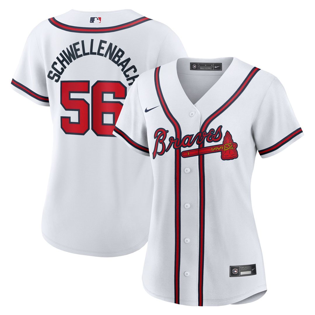 Atlanta Braves Spencer Schwellenbach Nike Women's Home Replica Jersey - White MLB Team Jersey Baseball Fan Apparel