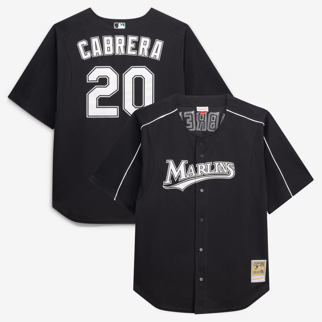 Miami Marlins Miguel Cabrera Mitchell & Ness Big & Tall Cooperstown Mesh Batting Practice Jersey - Black MLB Team Jersey Baseball Fan Apparel