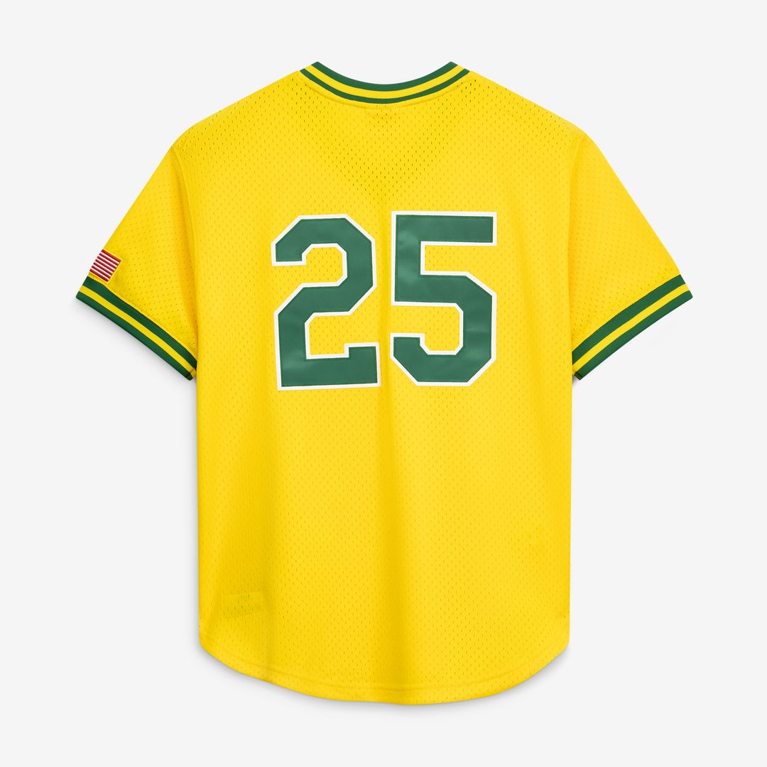 Athletics Mark McGwire Mitchell & Ness Authentic Batting Practice Jersey - Gold MLB Team Jersey Baseball Fan Apparel