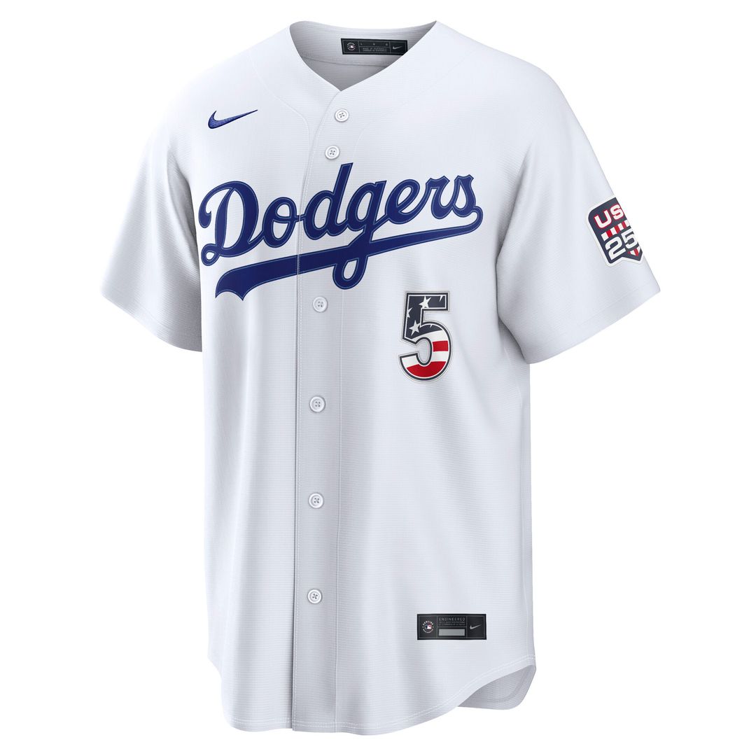 Los Angeles Dodgers Freddie Freeman Nike USA 250 Fourth of July Home Stadium Jersey - White MLB Team Jersey Baseball Fan Apparel
