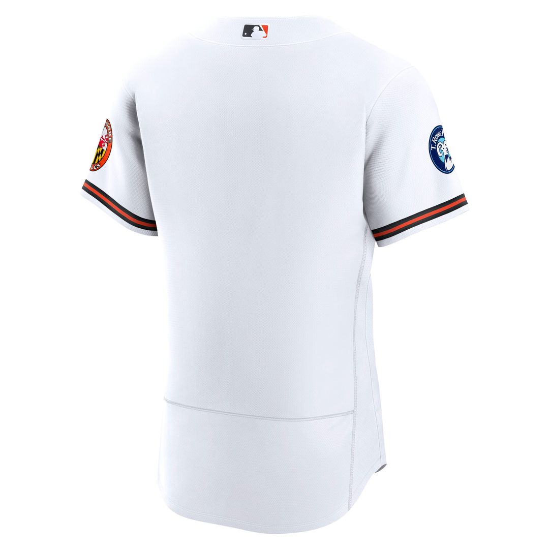 Baltimore Orioles Nike Home Sponsor Patch Authentic Jersey - White MLB Team Jersey Baseball Fan Apparel