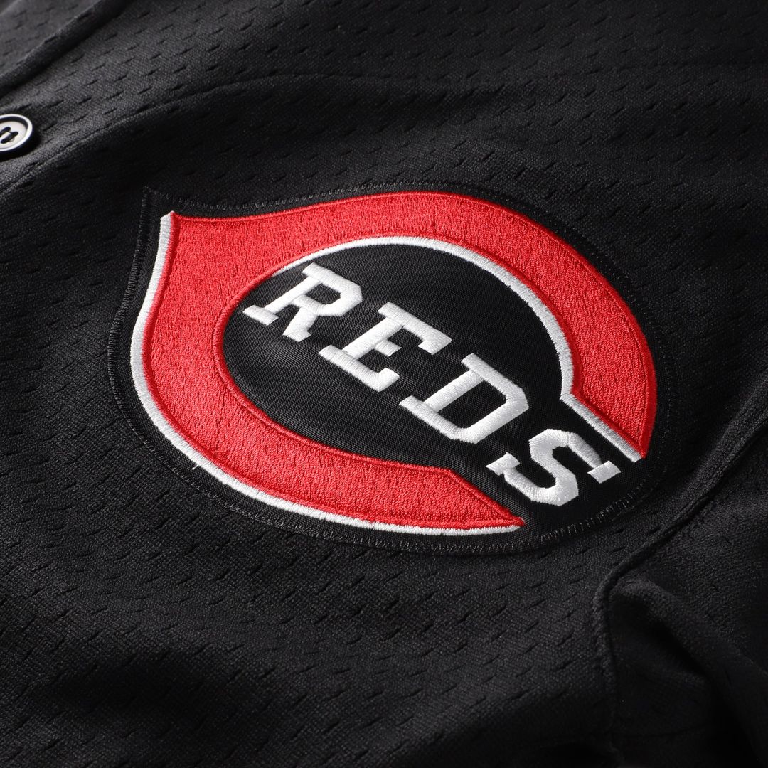 Cincinnati Reds Ken Griffey Jr. Mitchell & Ness Cooperstown Mesh Batting Practice Button - Up Jersey - Black MLB Team Jersey Baseball Fan Apparel