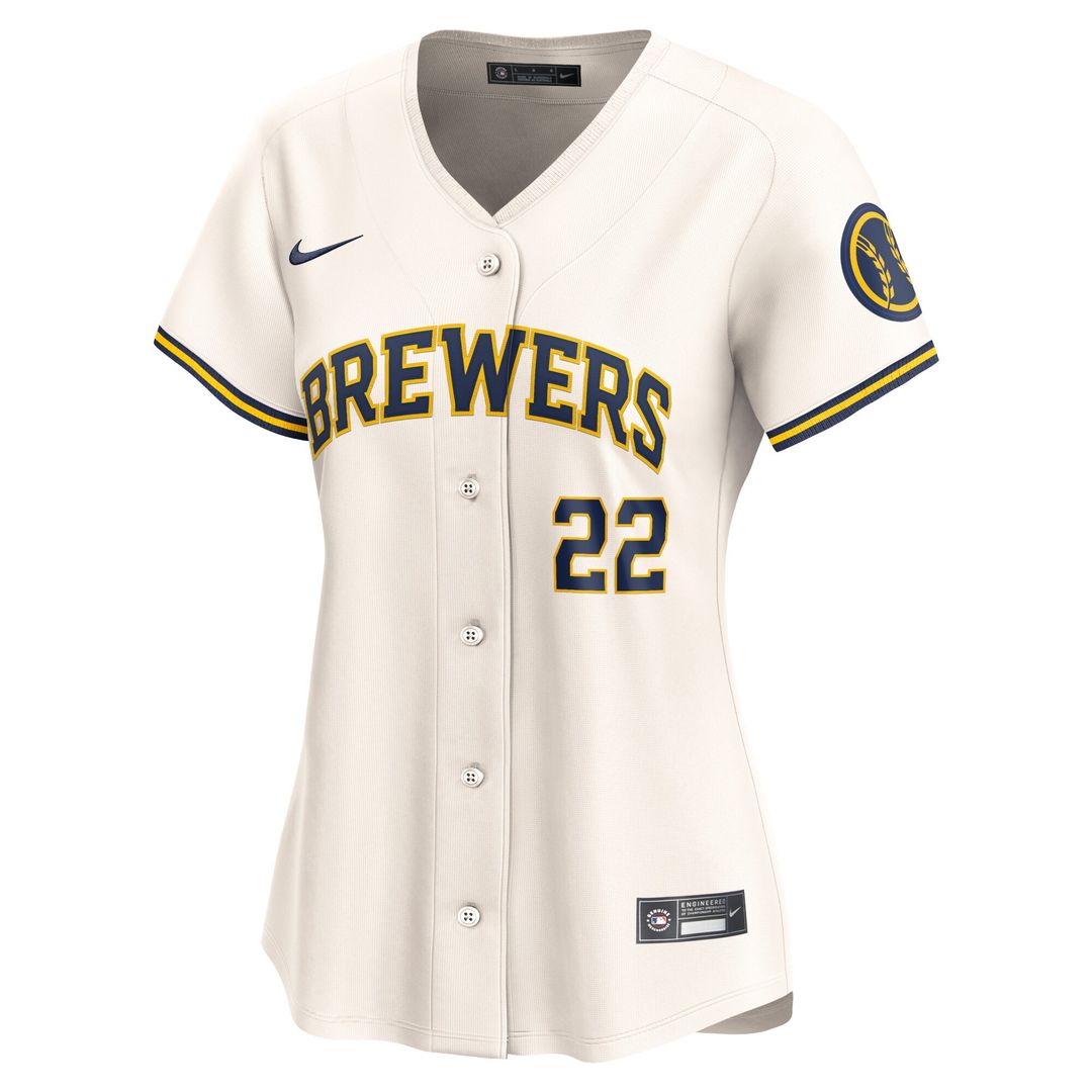 Milwaukee Brewers Christian Yelich Nike Women's Home Limited Player Jersey - Cream MLB Team Jersey Baseball Fan Apparel