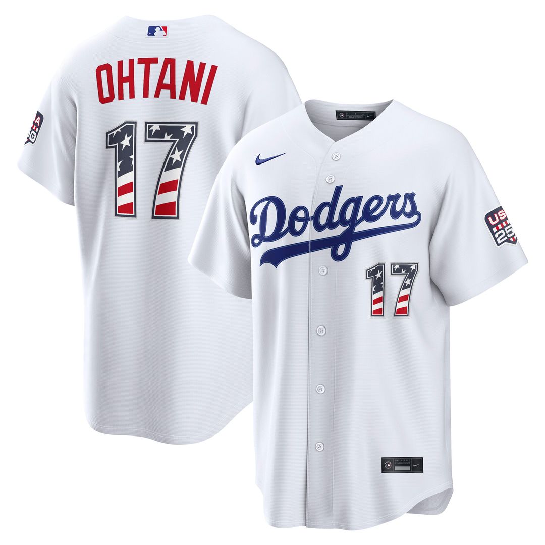 Los Angeles Dodgers Shohei Ohtani Nike USA 250 Fourth of July Home Stadium Jersey - White MLB Team Jersey Baseball Fan Apparel
