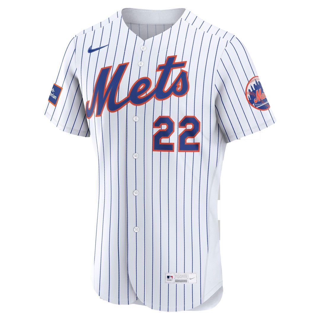 New York Mets Juan Soto Nike Home Authentic Sponsor Patch Jersey - White MLB Team Jersey Baseball Fan Apparel