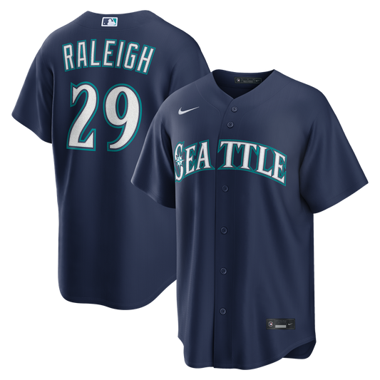 Seattle Mariners Cal Raleigh Nike Road Replica Jersey - Navy MLB Team Jersey Baseball Fan Apparel