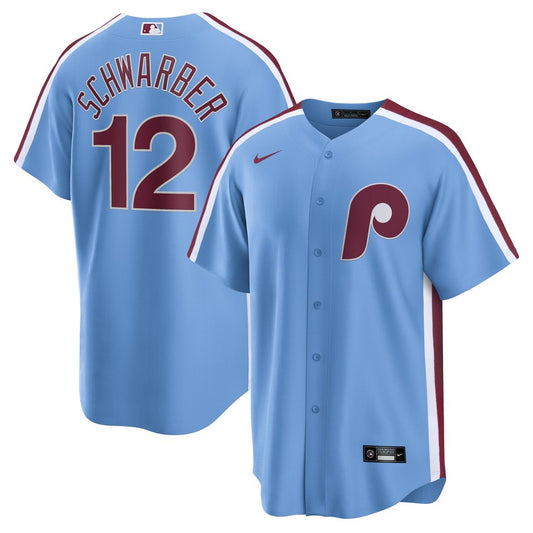 Philadelphia Phillies Kyle Schwarber Nike Alternate, 1st Replica Jersey - Light Blue MLB Team Jersey Baseball Fan Apparel