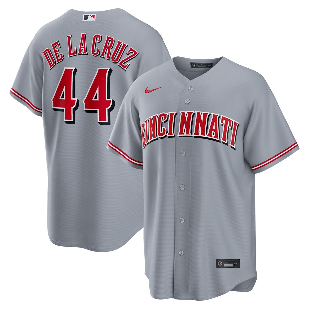 Cincinnati Reds Elly De La Cruz Nike Road Replica Jersey - Gray MLB Team Jersey Baseball Fan Apparel