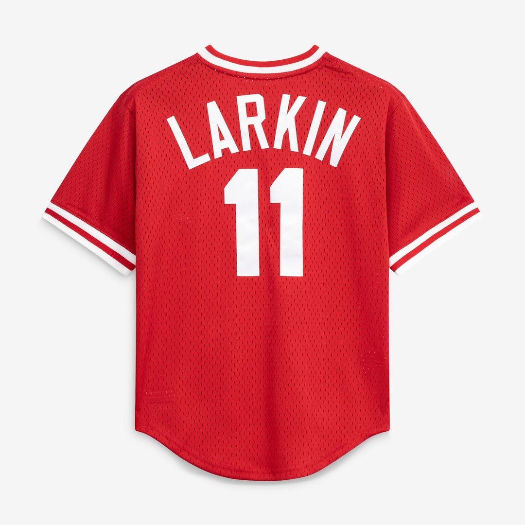 Cincinnati Reds Barry Larkin Mitchell & Ness Authentic Batting Practice Jersey - Red MLB Team Jersey Baseball Fan Apparel