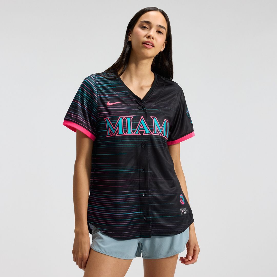 Miami Marlins Nike Women's 2025 City Connect Limited Jersey - Black MLB Team Jersey Baseball Fan Apparel