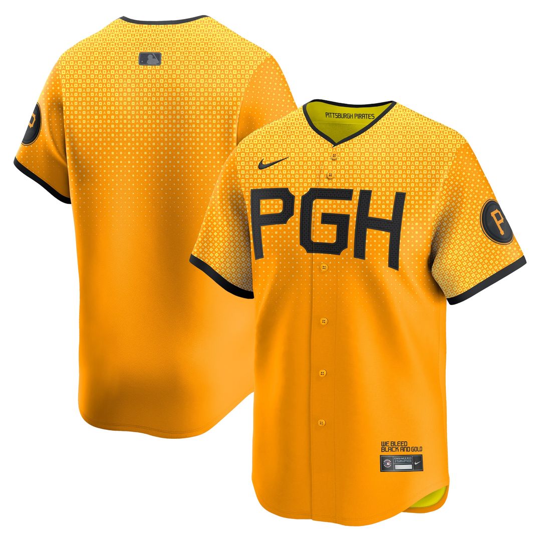 Pittsburgh Pirates Nike City Connect Limited Jersey - Gold MLB Team Jersey Baseball Fan Apparel