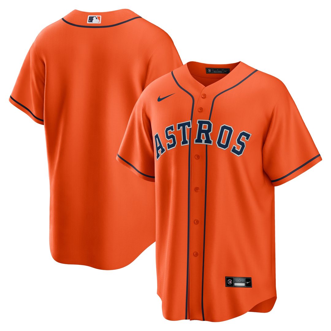 Houston Astros Nike Alternate Replica Team Jersey - Orange MLB Team Jersey Baseball Fan Apparel