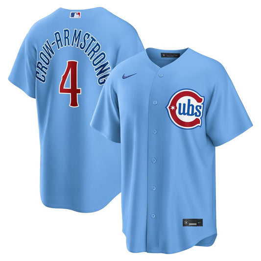 Chicago Cubs Pete Crow - Armstrong Nike Alternate Replica Jersey - Light Blue MLB Team Jersey Baseball Fan Apparel