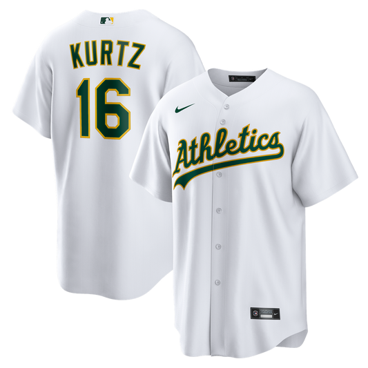 Athletics Nick Kurtz Nike Home Replica Player Jersey - White MLB Team Jersey Baseball Fan Apparel