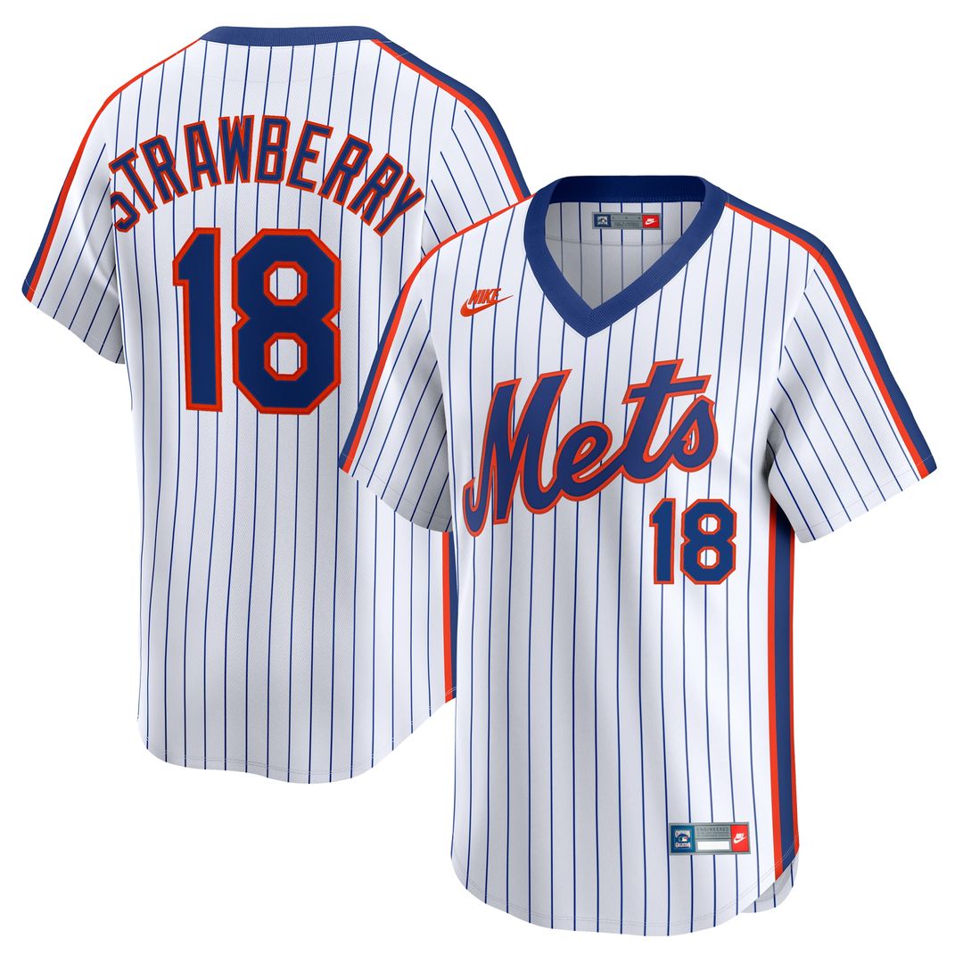 New York Mets Darryl Strawberry Nike Throwback Cooperstown Limited Jersey - White MLB Team Jersey Baseball Fan Apparel