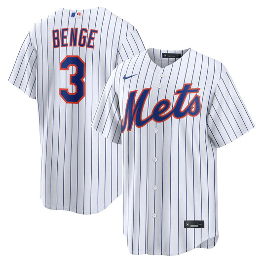 New York Mets Carson Benge Nike Home Replica Jersey - White MLB Team Jersey Baseball Fan Apparel