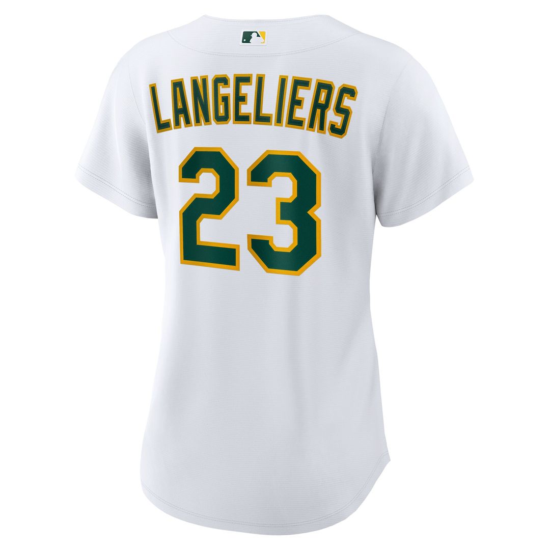 Athletics Shea Langeliers Nike Women's Home Replica Jersey - White MLB Team Jersey Baseball Fan Apparel