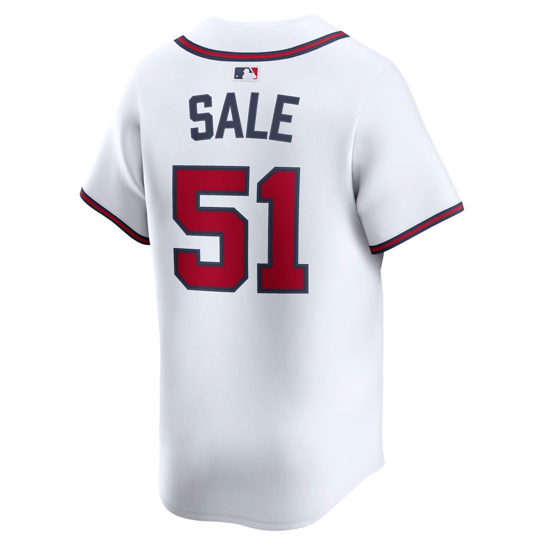 Atlanta Braves Chris Sale Nike Home Limited Player Jersey - White MLB Team Jersey Baseball Fan Apparel
