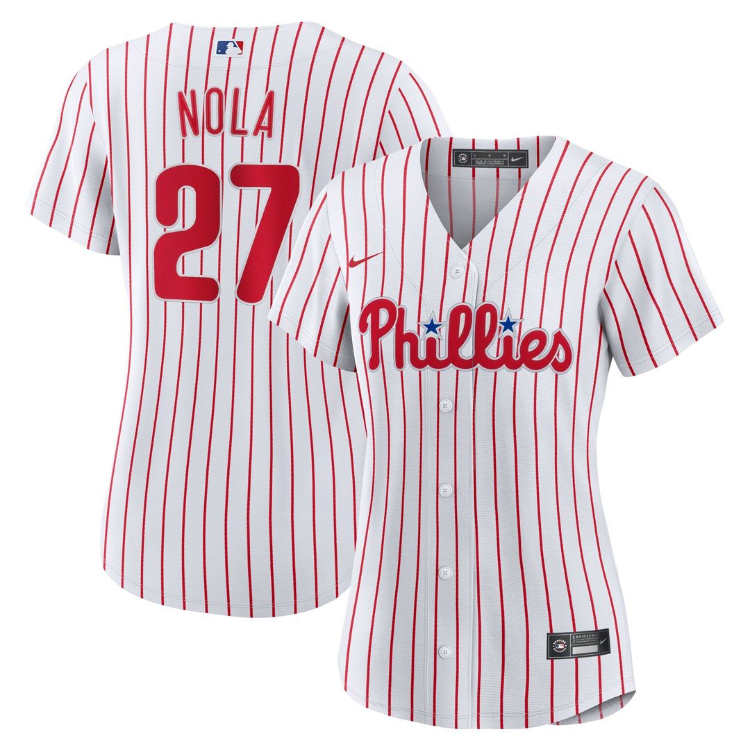 Philadelphia Phillies Aaron Nola Nike Women's Home Replica Jersey - White MLB Team Jersey Baseball Fan Apparel