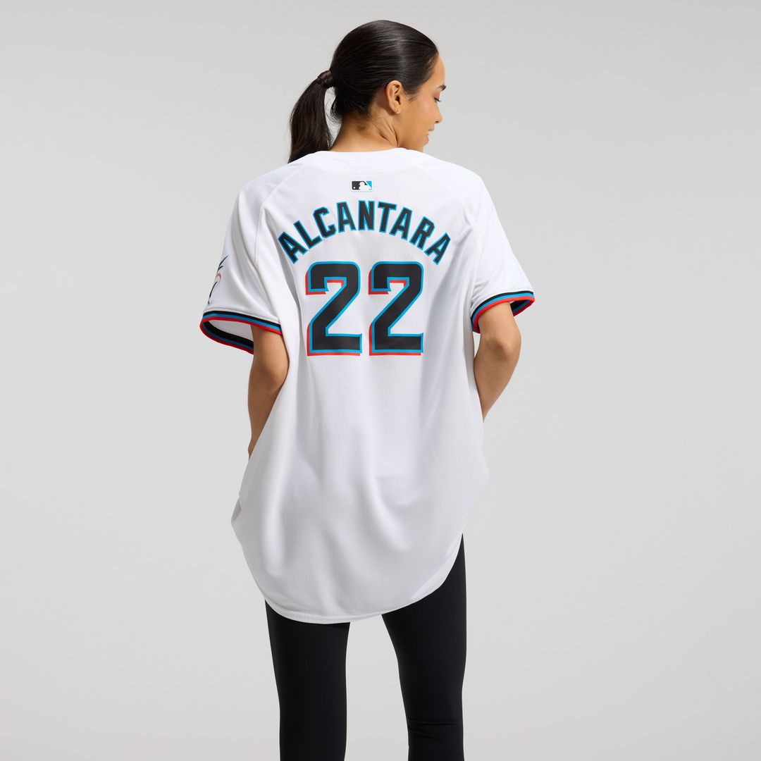 Miami Marlins Sandy Alcantara Nike Women's Home Limited Player Jersey - White MLB Team Jersey Baseball Fan Apparel
