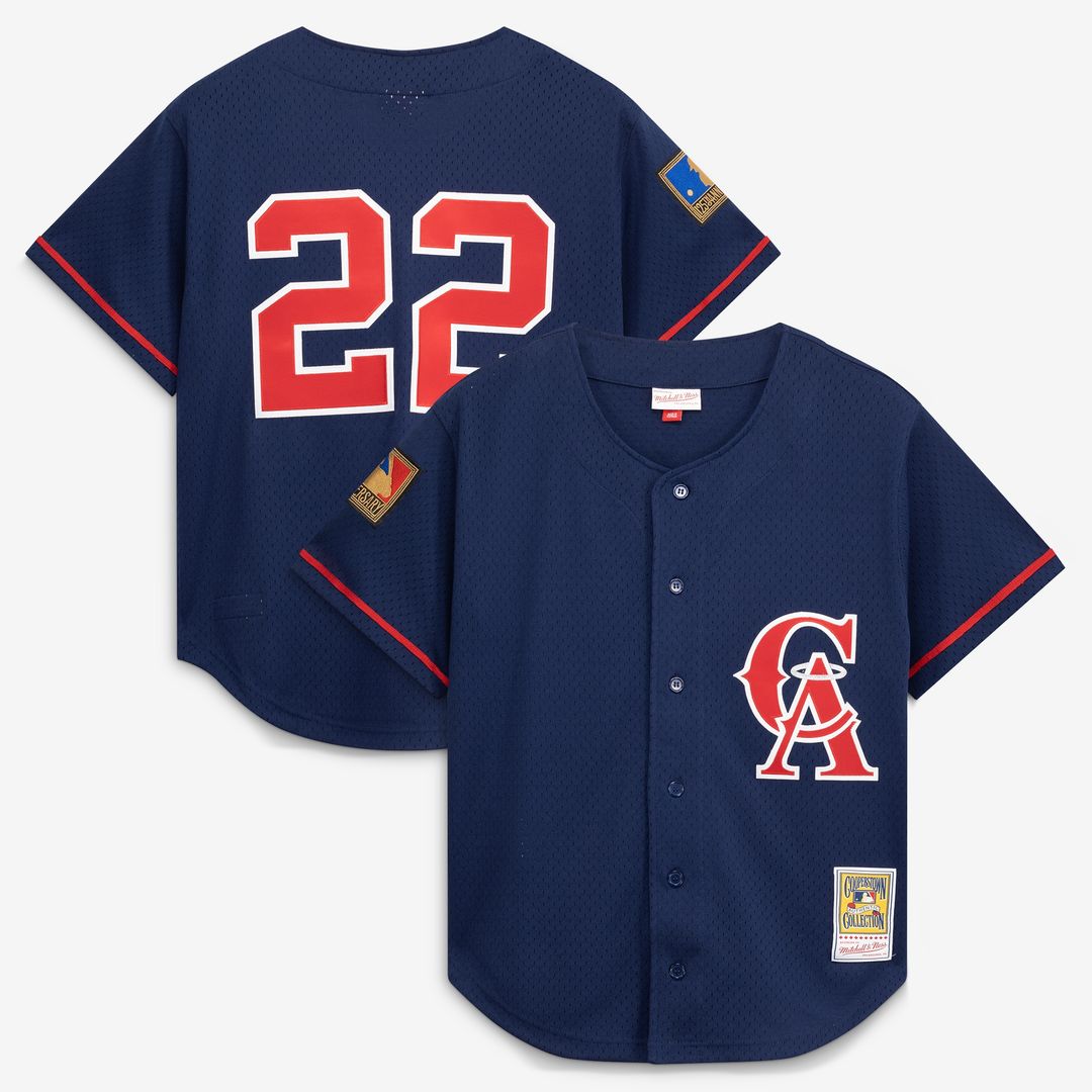 Bo Jackson California Angels Mitchell & Ness Cooperstown Mesh Batting Practice Button - Up Jersey - Navy MLB Team Jersey Baseball Fan Apparel
