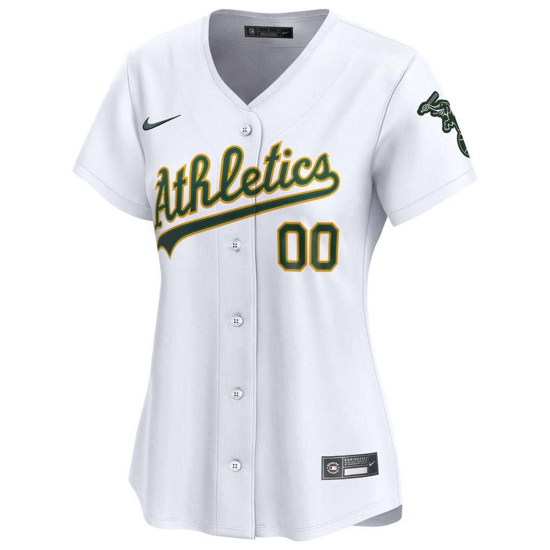Athletics Nike Women's Home Limited Custom Jersey - White MLB Team Jersey Baseball Fan Apparel