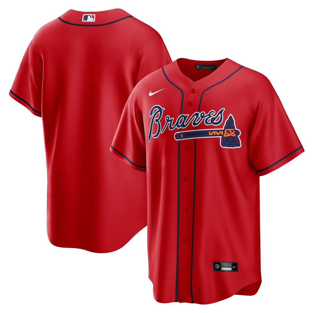 Atlanta Braves Nike Alternate Replica Team Jersey - Red MLB Team Jersey Baseball Fan Apparel