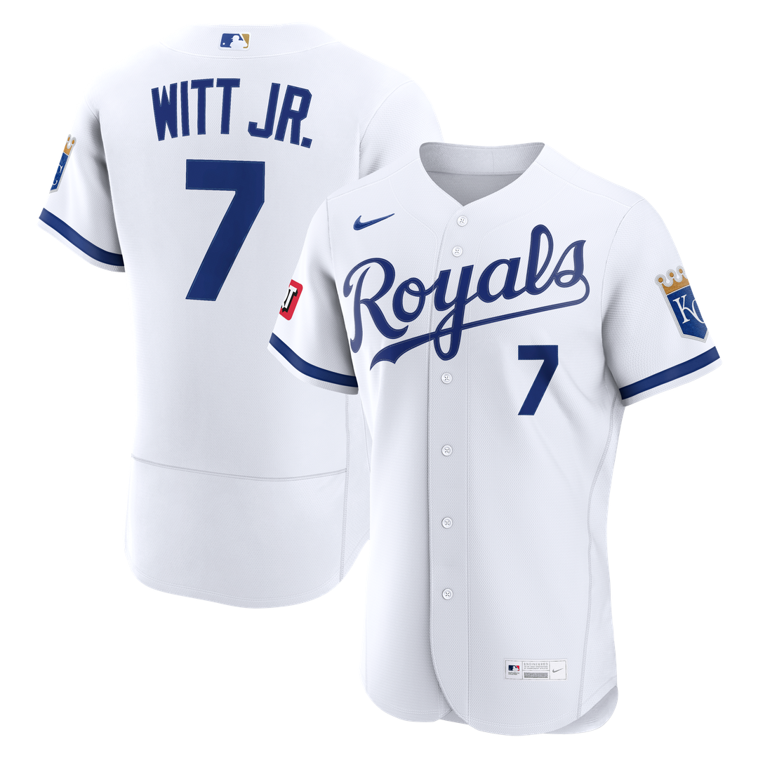 Kansas City Royals Bobby Witt Jr. Nike Alternate Authentic Sponsor Patch Jersey - Light Blue MLB Team Jersey Baseball Fan Apparel