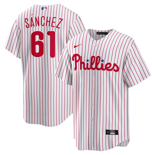 Philadelphia Phillies Cristopher Sanchez Nike Home Replica Jersey - White MLB Team Jersey Baseball Fan Apparel
