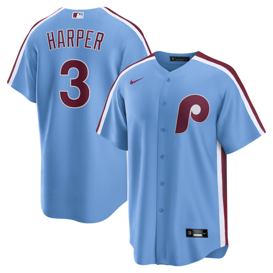 Philadelphia Phillies Bryce Harper Nike Alternate Replica Jersey - Light Blue MLB Team Jersey Baseball Fan Apparel