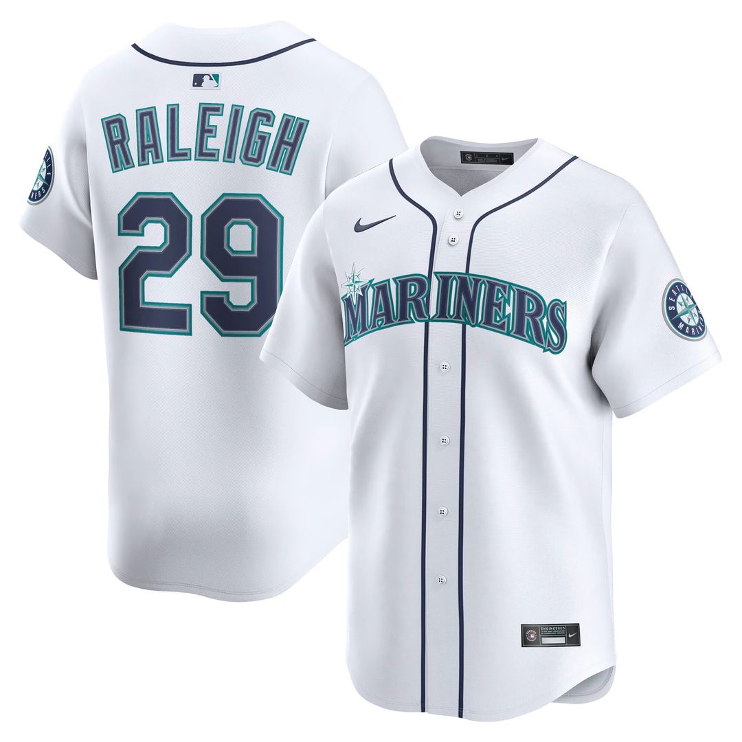 Seattle Mariners Cal Raleigh Nike Home Limited Player Jersey - White MLB Team Jersey Baseball Fan Apparel