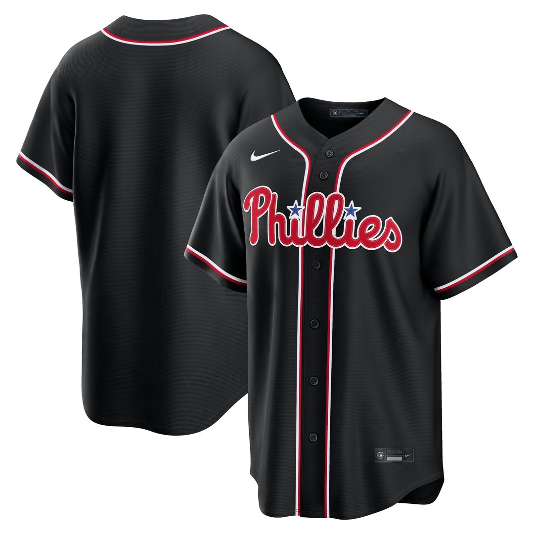 Philadelphia Phillies Nike Fashion Replica Black Out Jersey MLB Team Jersey Baseball Fan Apparel