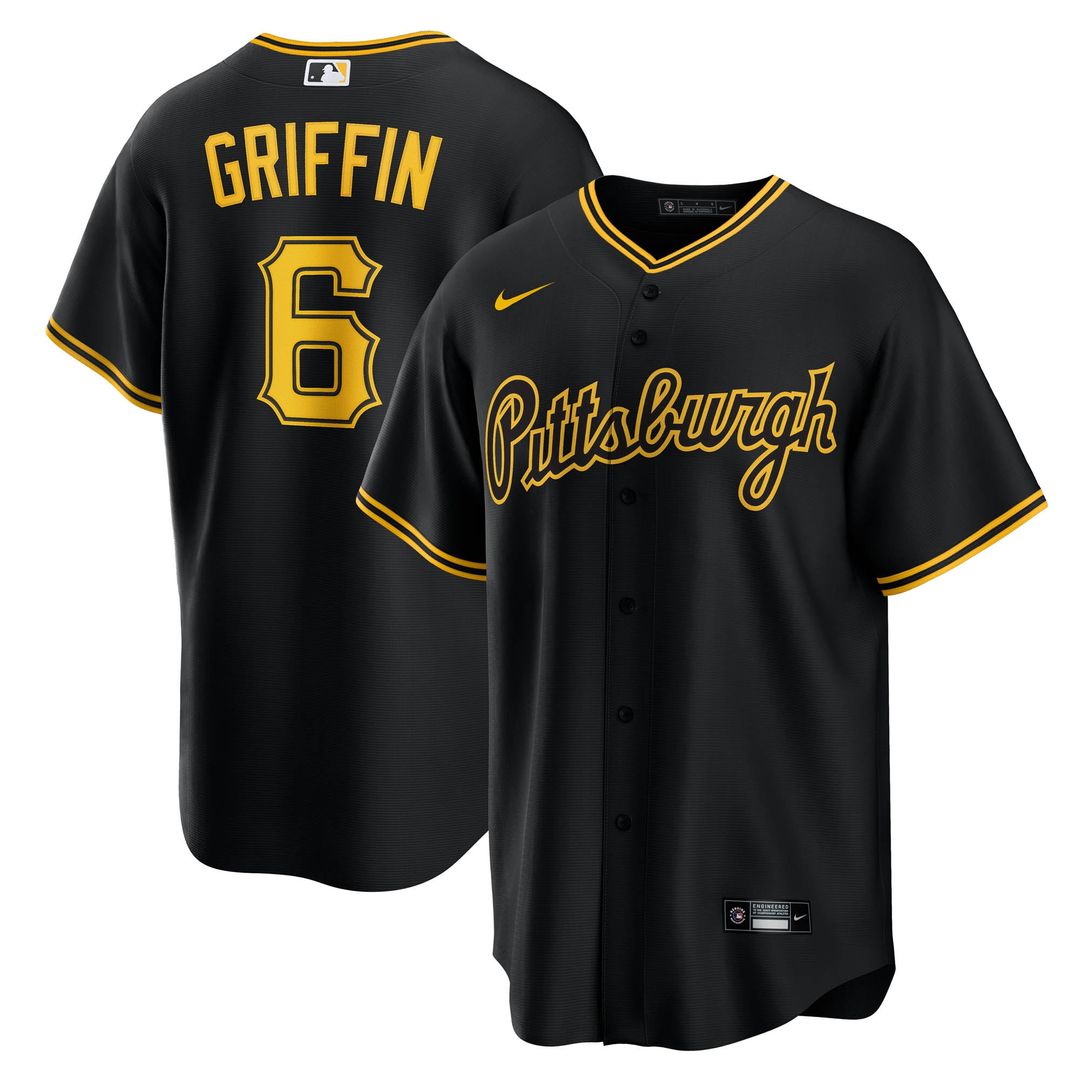 Pittsburgh Pirates Konnor Griffin Nike Alternate Replica Jersey - Black MLB Team Jersey Baseball Fan Apparel