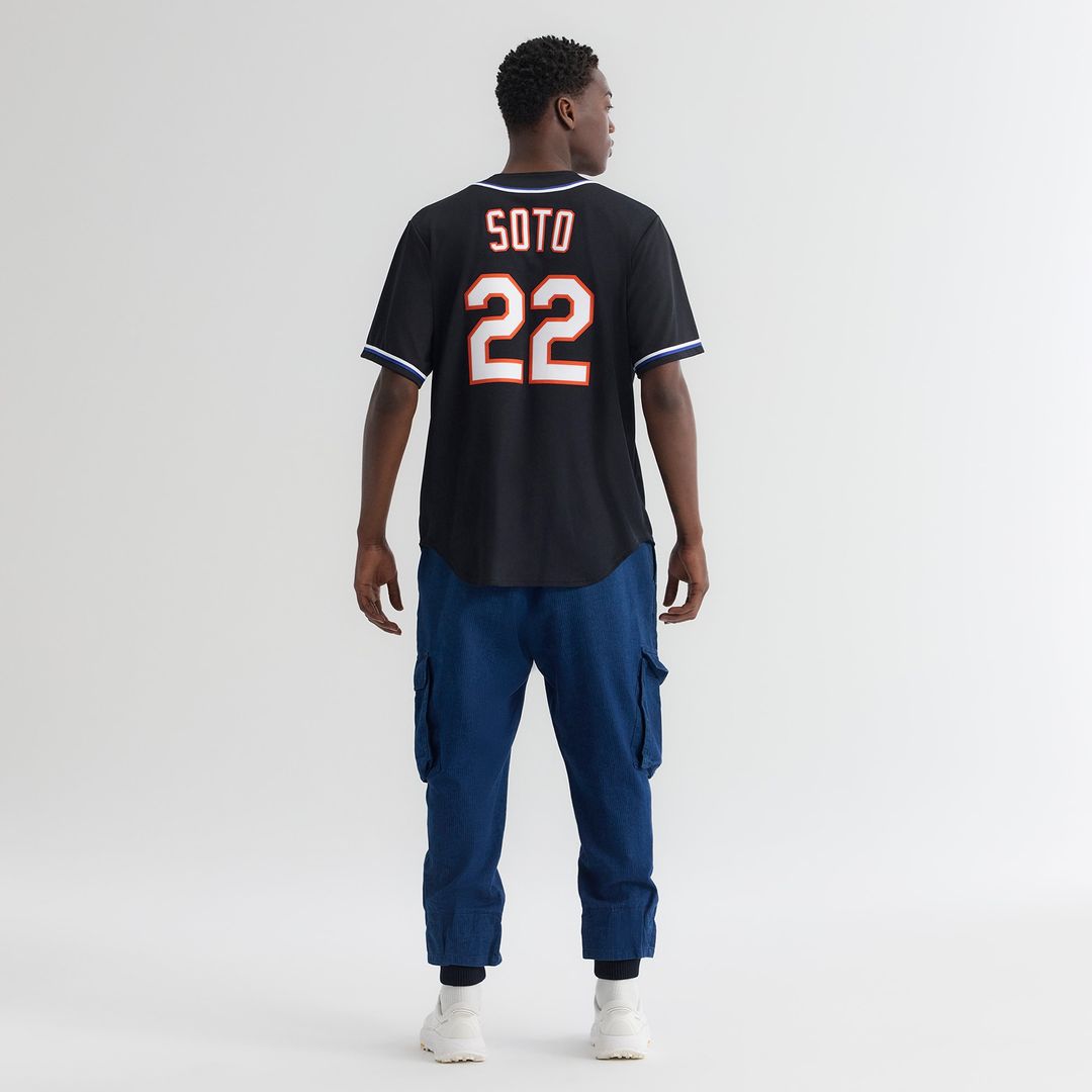 New York Mets Juan Soto Nike Fashion Replica Black Out Jersey MLB Team Jersey Baseball Fan Apparel