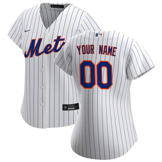New York Mets Nike Women's Home Replica Custom Jersey - White MLB Team Jersey Baseball Fan Apparel