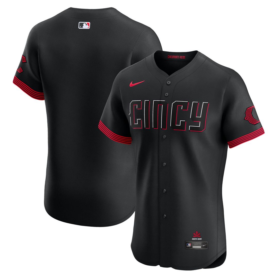 Cincinnati Reds Nike City Connect Elite Jersey - Black MLB Team Jersey Baseball Fan Apparel
