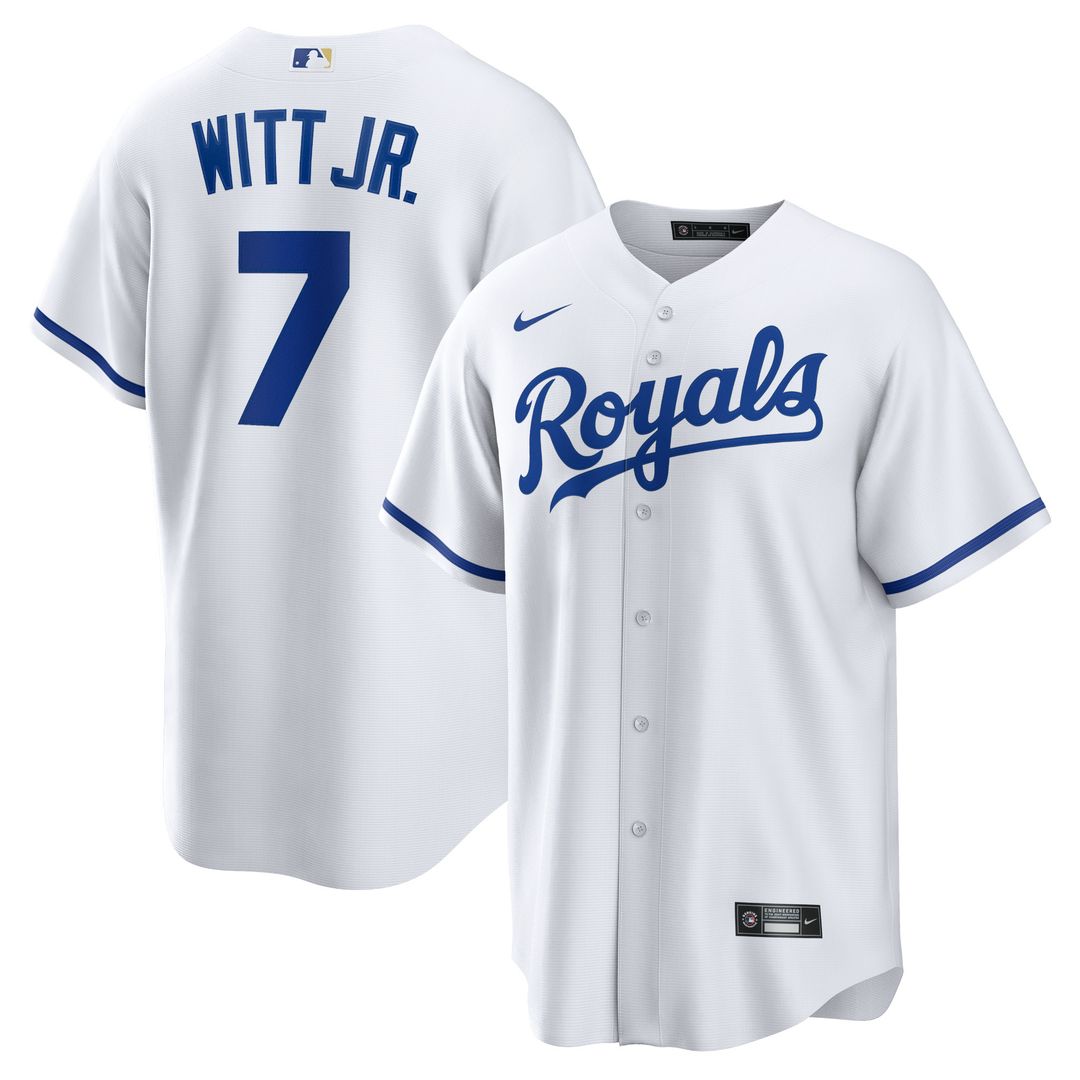 Kansas City Royals Bobby Witt Jr. Nike Home Replica Player Jersey - White MLB Team Jersey Baseball Fan Apparel