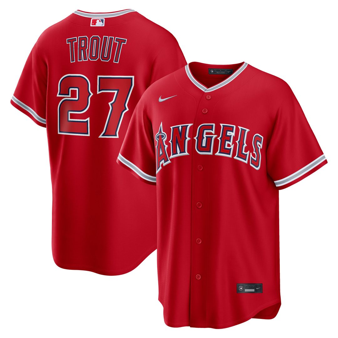 Los Angeles Angels Mike Trout Nike Alternate Replica Jersey - Red MLB Team Jersey Baseball Fan Apparel
