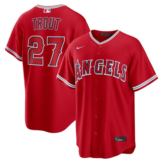 Los Angeles Angels Mike Trout Nike Alternate Replica Jersey - Red MLB Team Jersey Baseball Fan Apparel