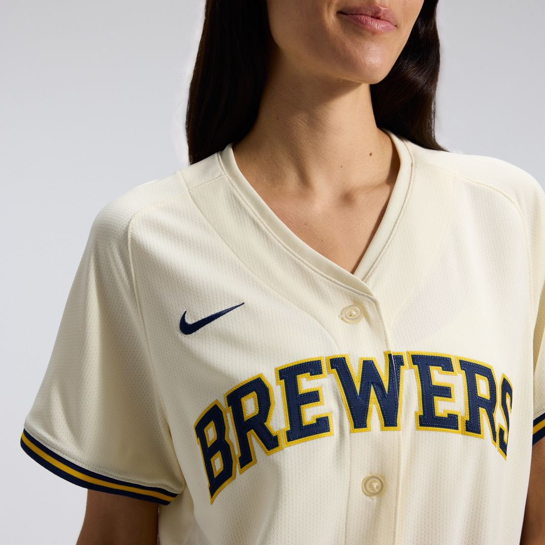 Milwaukee Brewers Nike Women's Home Limited Jersey - Cream MLB Team Jersey Baseball Fan Apparel