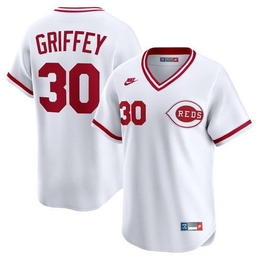 Cincinnati Reds Ken Griffey Nike Throwback Cooperstown Limited Jersey - White MLB Team Jersey Baseball Fan Apparel