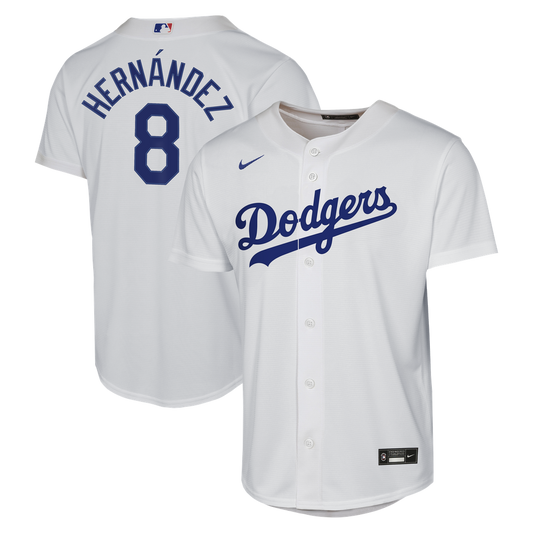 Los Angeles Dodgers Enrique Hernández Nike Youth Home Baseline Jersey - White MLB Team Jersey Baseball Fan Apparel
