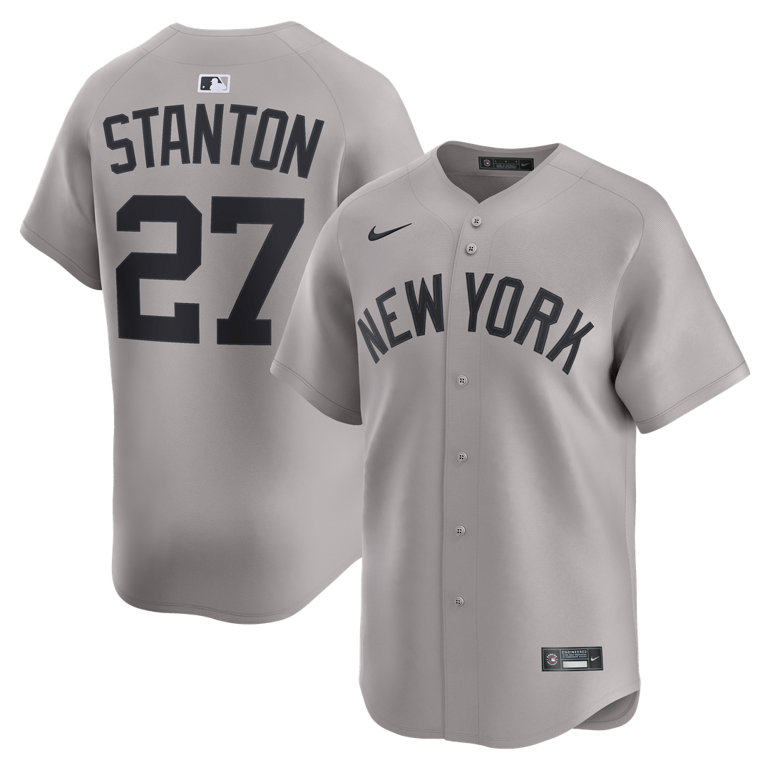 New York Yankees Giancarlo Stanton Nike Road Limited Jersey - Gray MLB Team Jersey Baseball Fan Apparel