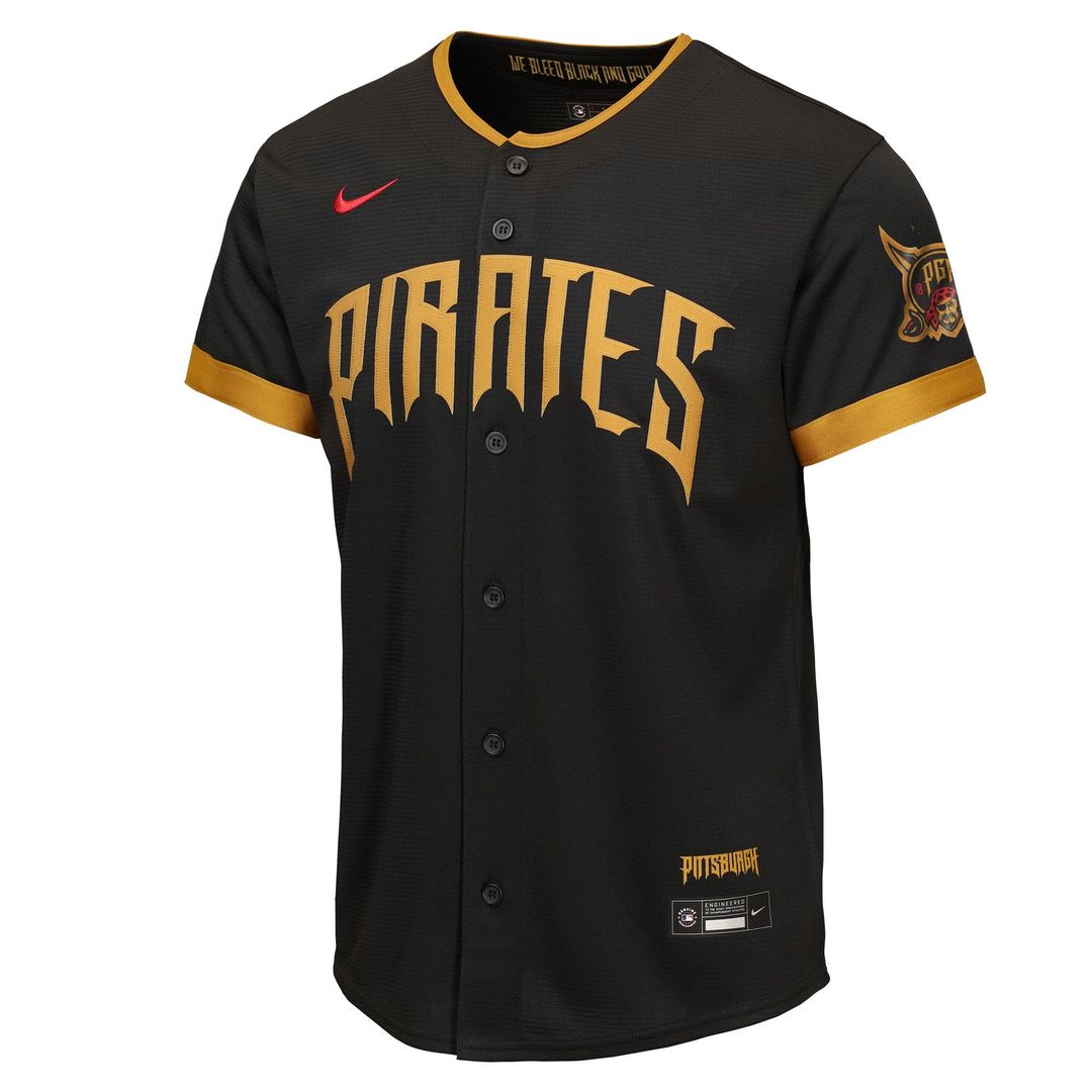 Pittsburgh Pirates Nike Youth 2026 City Connect Stadium Jersey - Black MLB Team Jersey Baseball Fan Apparel