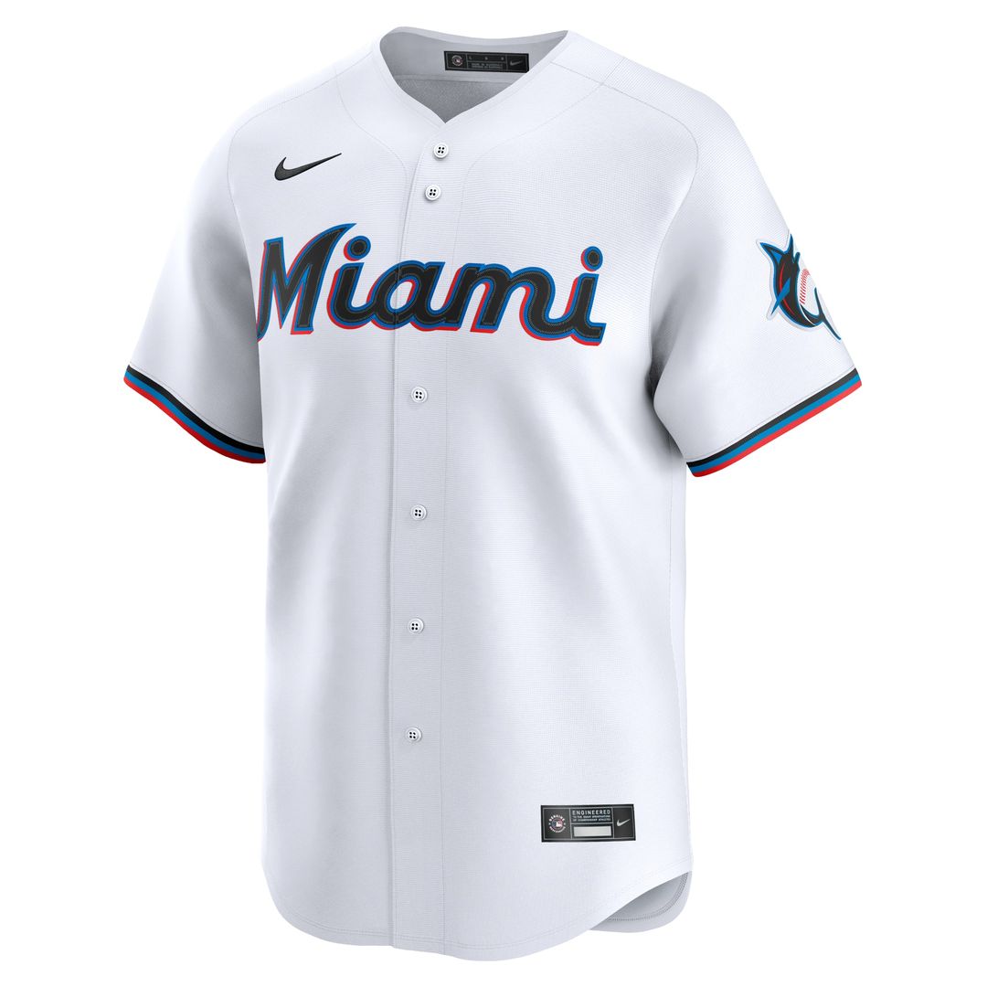 Miami Marlins Sandy Alcantara Nike Home Limited Player Jersey - White MLB Team Jersey Baseball Fan Apparel